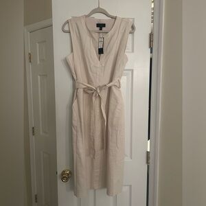 Banana republic cream linen blend dress NWT